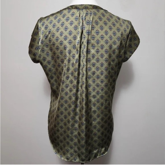 Liz Claiborne Burnt Olive Geo Blouse XXL - Picture 3 of 14